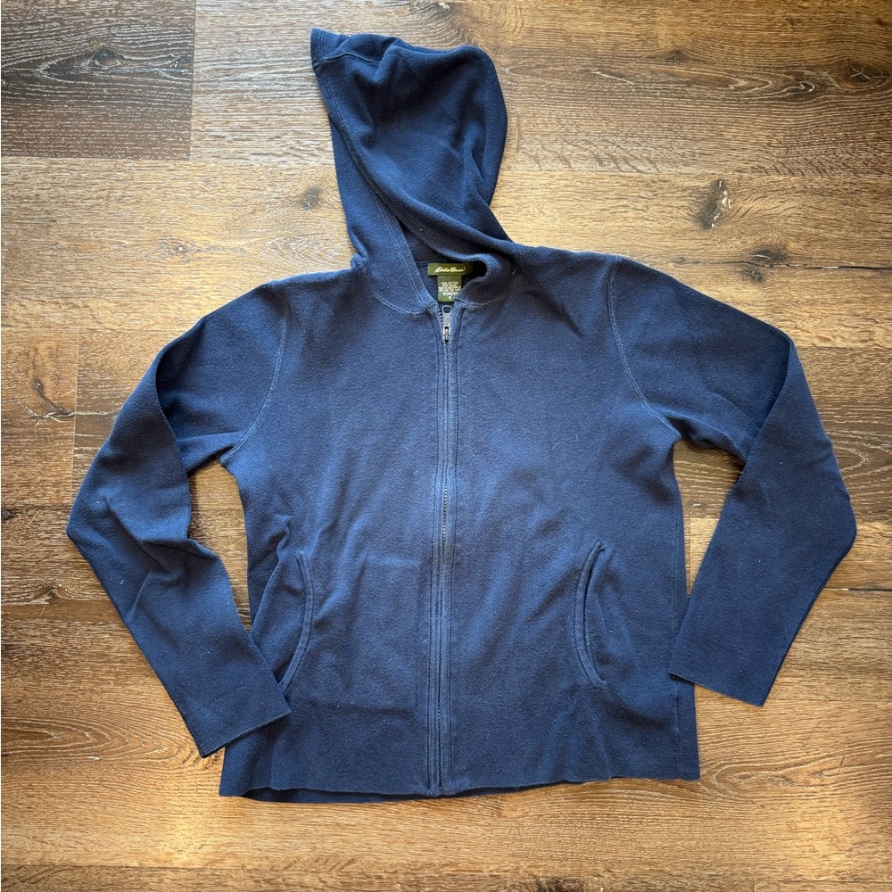 Eddie Bauer Blue Full Zip Hooded Sweatshirt